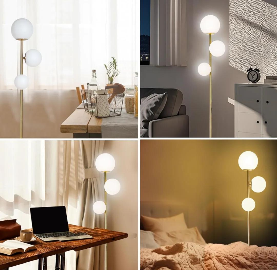融合复古与科技 中世纪金色落地灯与LED调光黄铜灯的优雅魅力